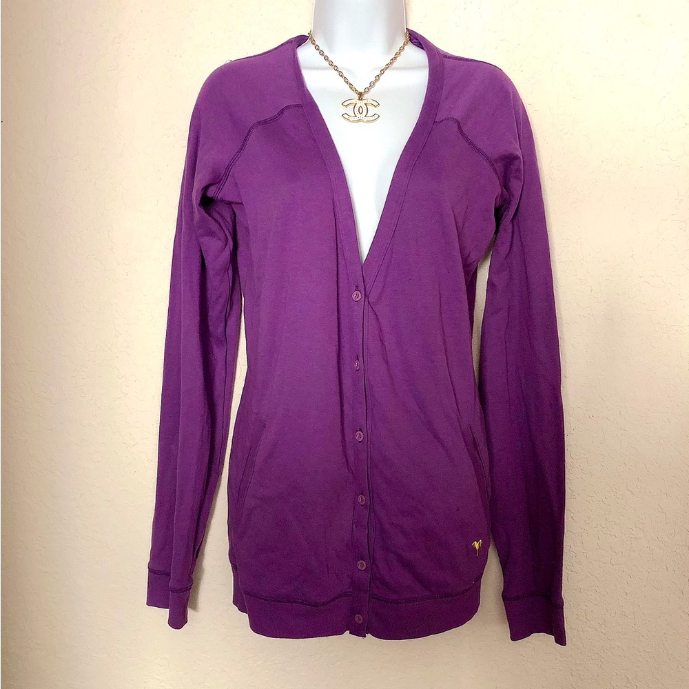 Ladies Purple “LSU” Cardigan